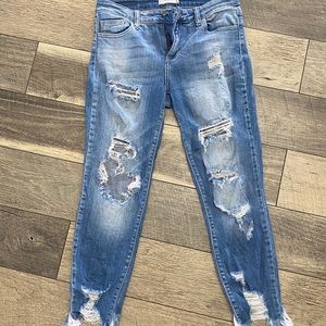 Cello distressed with raw hem jeans!